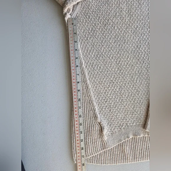 LOFT Small Beige Textured Open Knit Sweater Coastal Grandma Minimalist Cozy - Picture 5 of 8